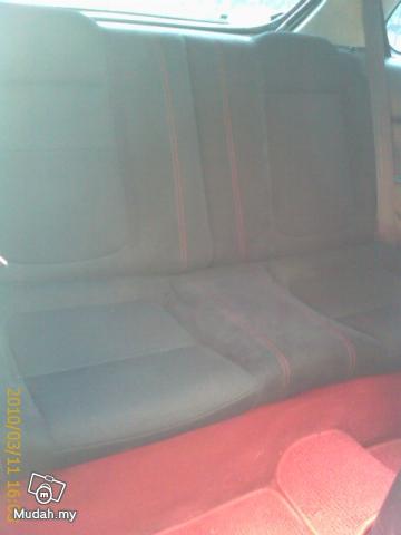 seat with red stiches