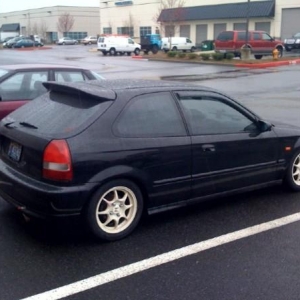 First day with '96-spec ITR suspension. Sorry, the pic was taken with my co-workers iPhone in the rain.