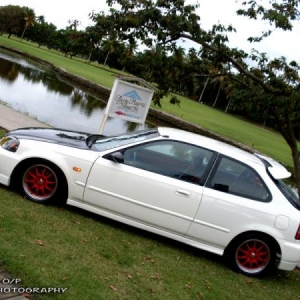 it was before carbon fiber spoon lip, carbon fiber VIS trunk, and carbon fiber type R spoiler, with enkei competition racing wheel.