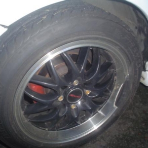 December 2010, Pothole  destroyed the rim on drivers side.