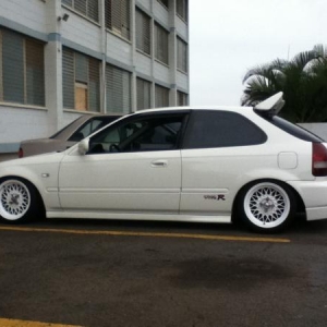 fresh OEM champ white paint on white old school BBS MAHLE rims